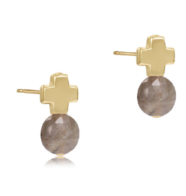 ENEWTON DESIGN Signature Cross Gold Stud Earrings - Labradorite