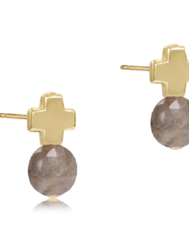 ENEWTON DESIGN Signature Cross Gold Stud Earrings - Labradorite