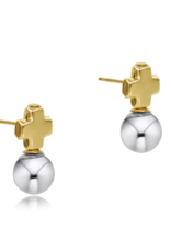 ENEWTON DESIGN Signature Cross Mixed Metal Stud Earrings - Silver