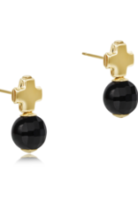 ENEWTON DESIGN Signature Cross Gold Stud Earrings - Faceted Onyx