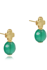ENEWTON DESIGN Signature Cross Gold Stud Earrings - Green Onyx