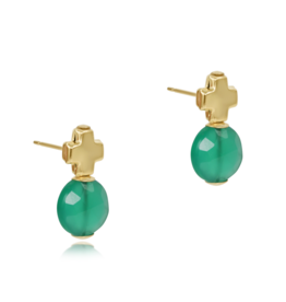 ENEWTON DESIGN Signature Cross Gold Stud Earrings - Green Onyx