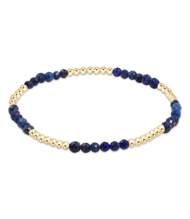 Blissful Pattern 2.5mm Bead Bracelet - Lapis/Gold