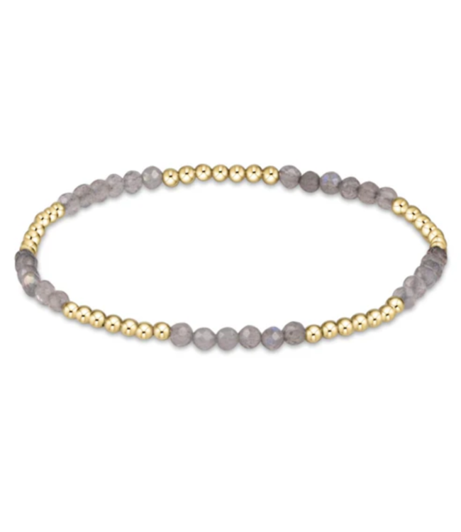 Blissful Pattern 2.5mm Bead Bracelet - Labradorite/Gold