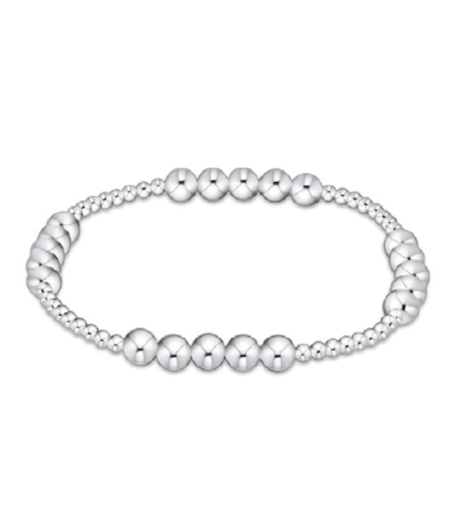 Classic Blissful Pattern 5mm Bead Bracelet - Silver