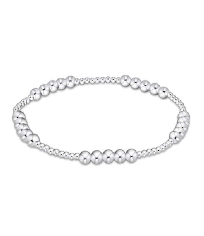 Classic Blissful Pattern 4mm Bead Bracelet - Silver
