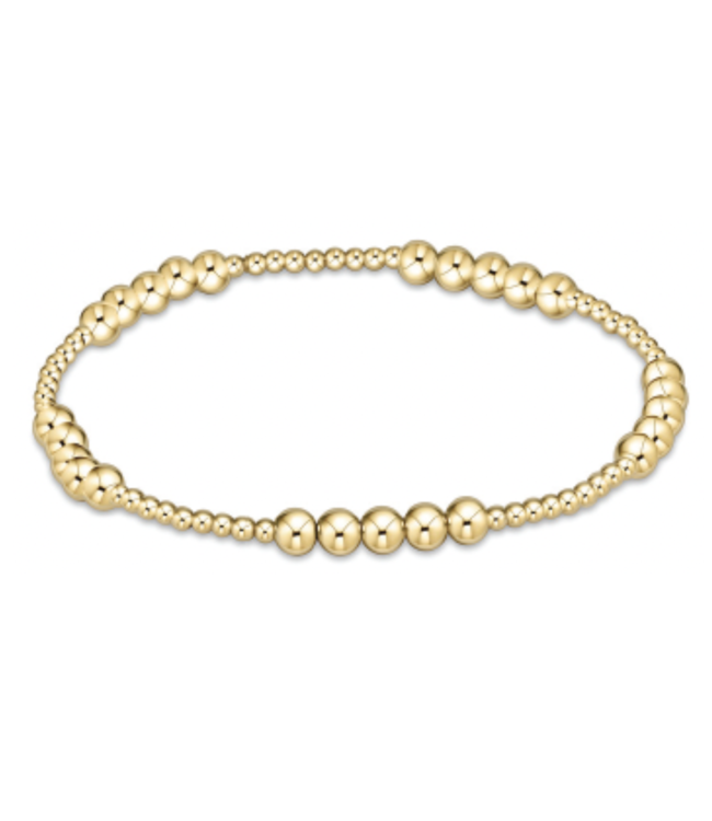 Classic Blissful Pattern 4mm Bead Bracelet - Gold