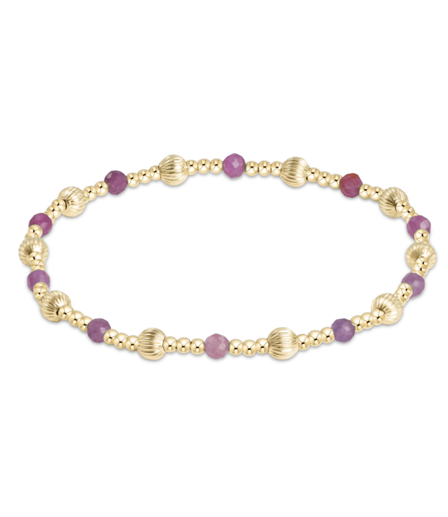 Dignity Sincerity Pattern Bead Bracelet - Ruby/Gold