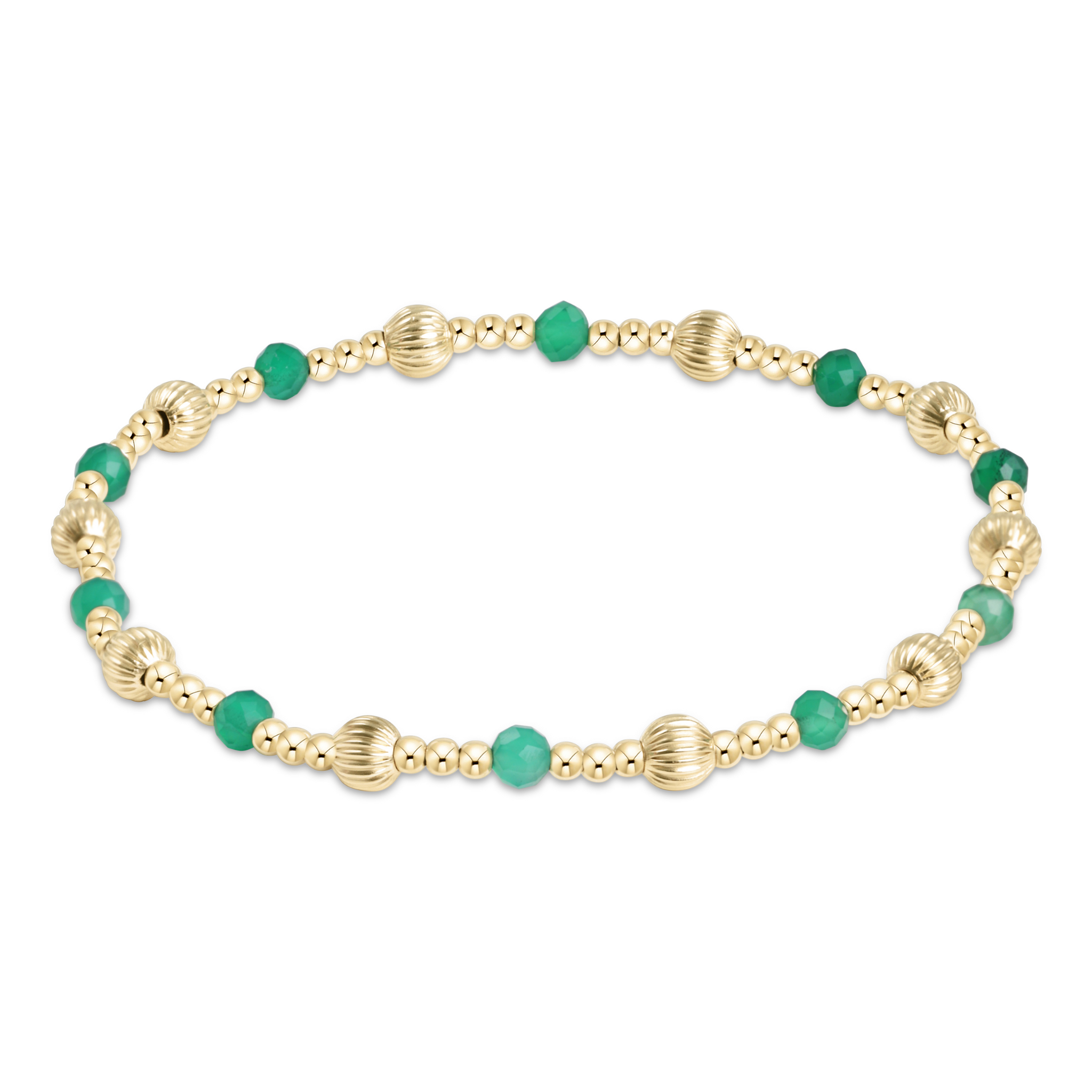 ENEWTON DESIGN Dignity Sincerity Pattern Bead Bracelet - Green Onyx/Gold