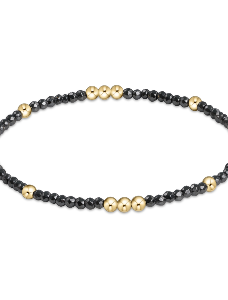 ENEWTON DESIGN Worthy Pattern 2mm Bead Bracelet - Faceted Hematite/Gold