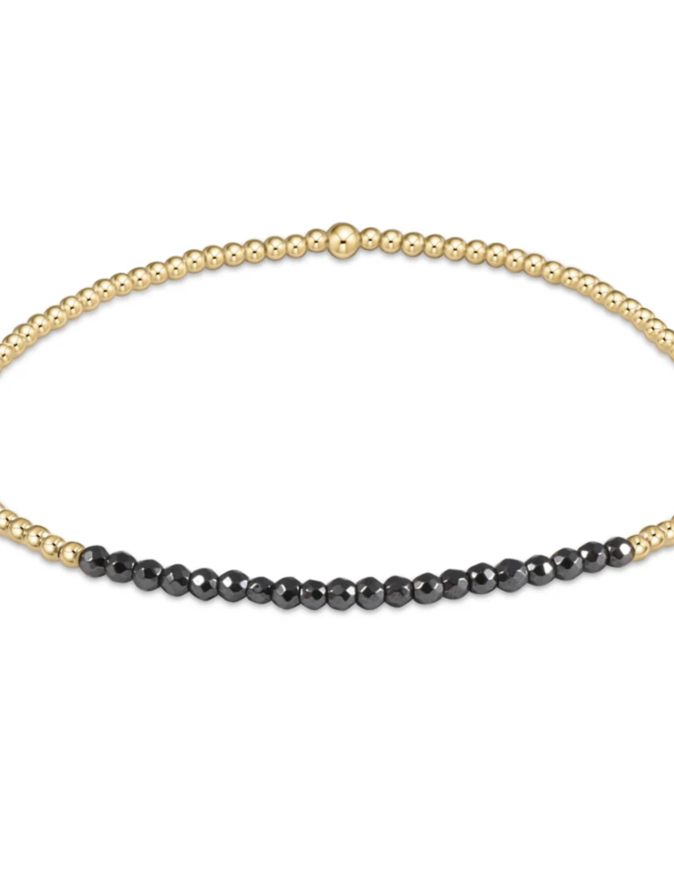ENEWTON DESIGN Bliss 2mm Bead Bracelet - Faceted Hematite/Gold