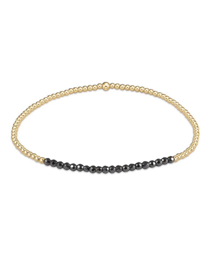 ENEWTON DESIGN Bliss 2mm Bead Bracelet - Faceted Hematite/Gold