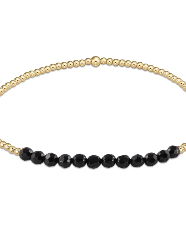 ENEWTON DESIGN Bliss 2mm Bead Bracelet - Faceted Onyx/Gold
