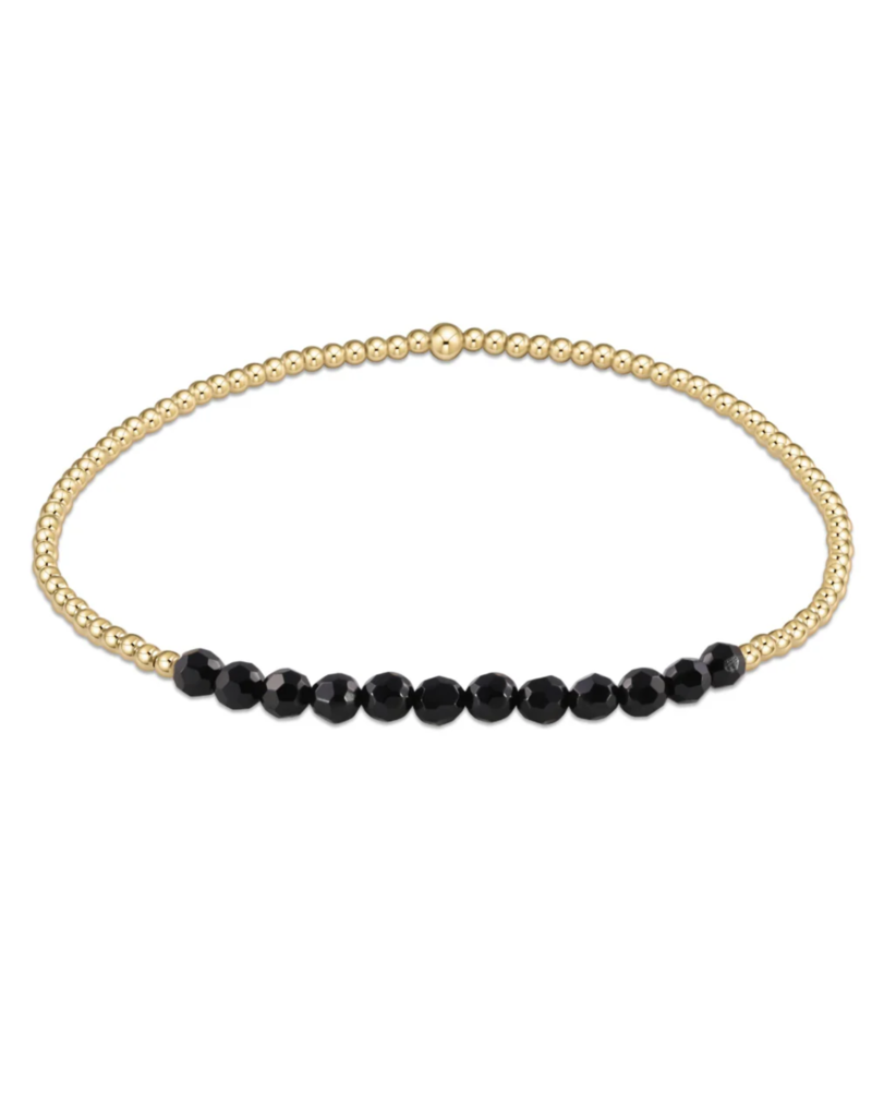 ENEWTON DESIGN Bliss 2mm Bead Bracelet - Faceted Onyx/Gold