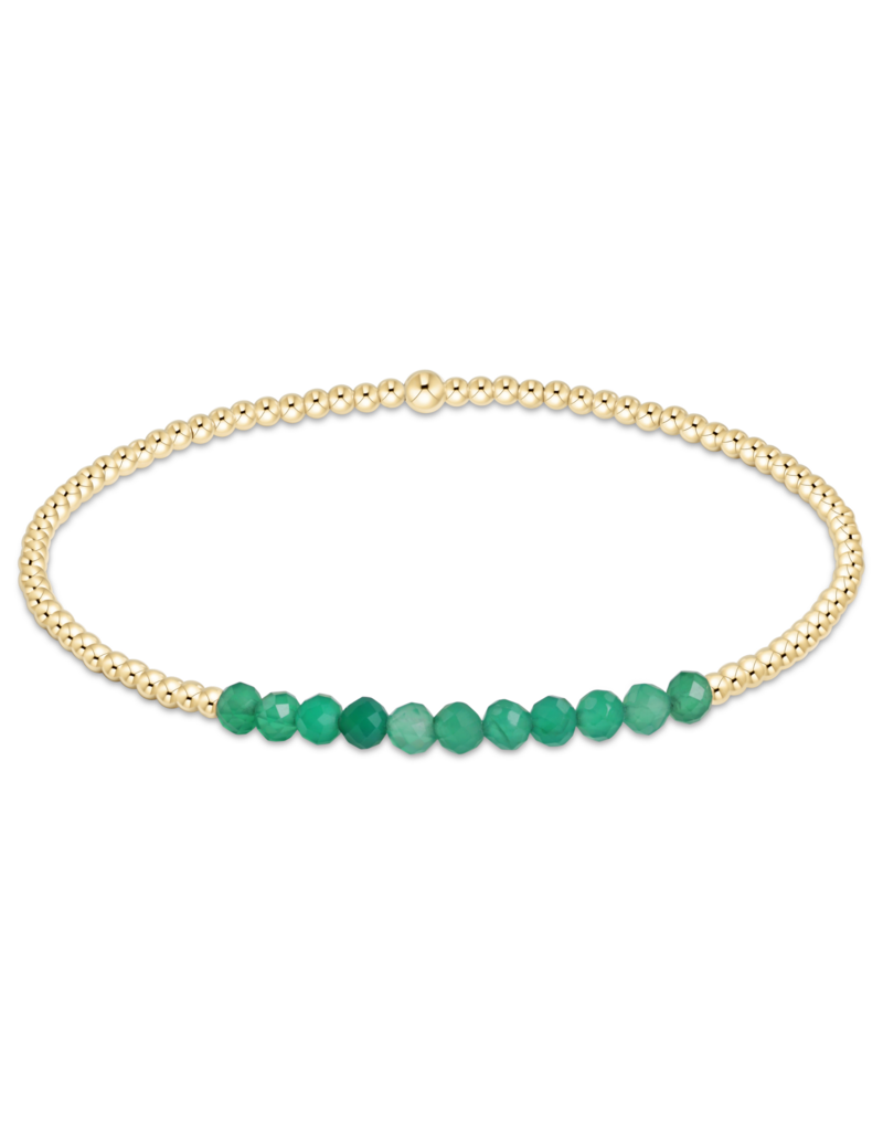 ENEWTON DESIGN Bliss 2mm Bead Bracelet - Green Onyx/Gold
