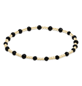 ENEWTON DESIGN Classic Sincerity Pattern 3mm Bead Bracelet in Faceted Onyx/Gold