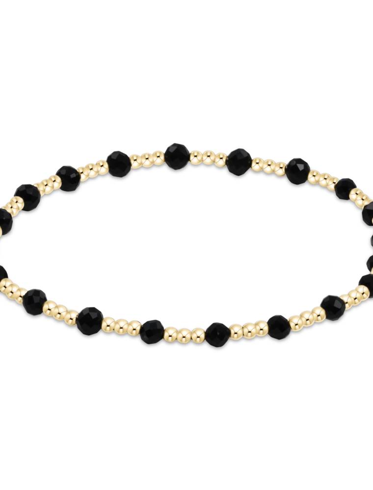 ENEWTON DESIGN Classic Sincerity Pattern 3mm Bead Bracelet in Faceted Onyx/Gold