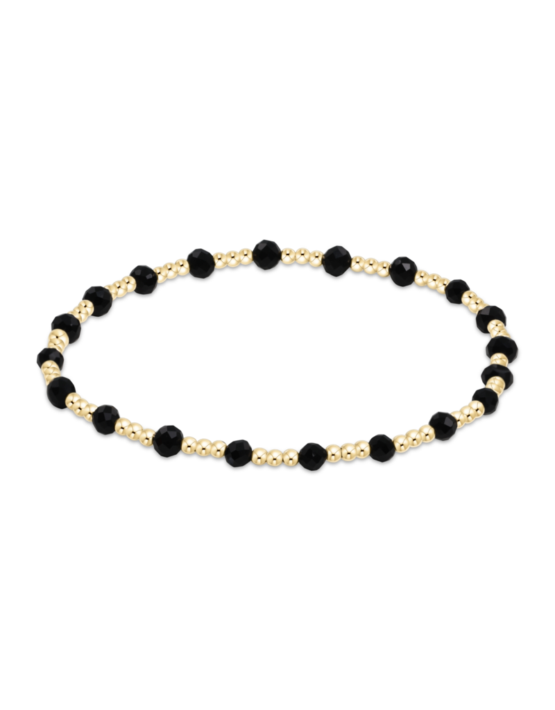 ENEWTON DESIGN Classic Sincerity Pattern 3mm Bead Bracelet in Faceted Onyx/Gold