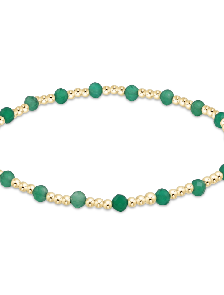ENEWTON DESIGN Classic Sincerity Pattern 3mm Bead Bracelet in Green Onyx/Gold