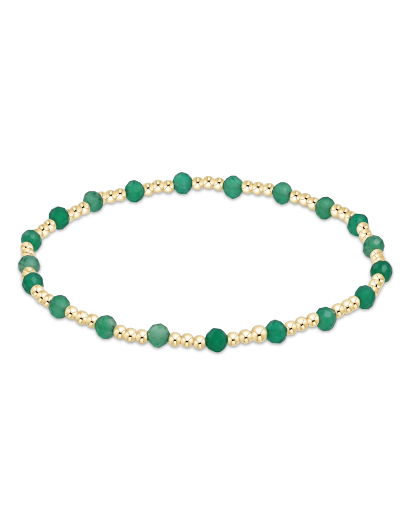 ENEWTON DESIGN Classic Sincerity Pattern 3mm Bead Bracelet in Green Onyx/Gold