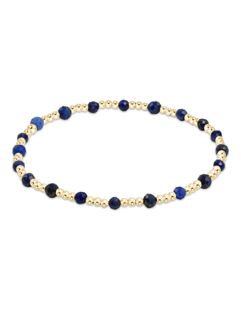 ENEWTON DESIGN Classic Sincerity Pattern 3mm Bead Bracelet in Lapis/Gold