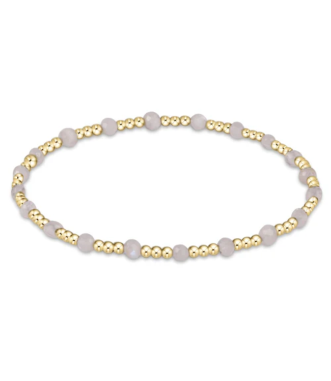 Classic Sincerity Pattern 2mm Bead Bracelet - Moonstone/Gold