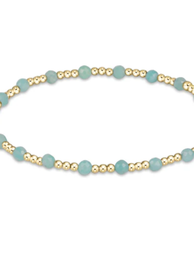 ENEWTON DESIGN Classic Sincerity Pattern 3mm Bead Bracelet in Amazonite/Gold