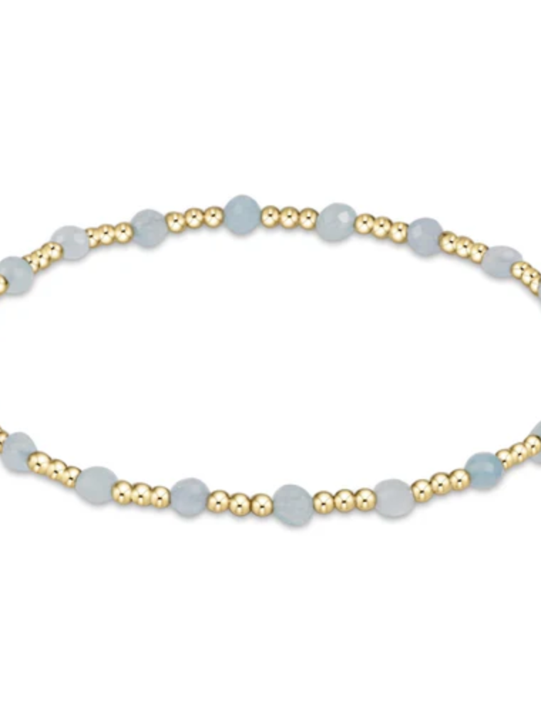 ENEWTON DESIGN Classic Sincerity Pattern 3mm Bead Bracelet in Aquamarine/Gold