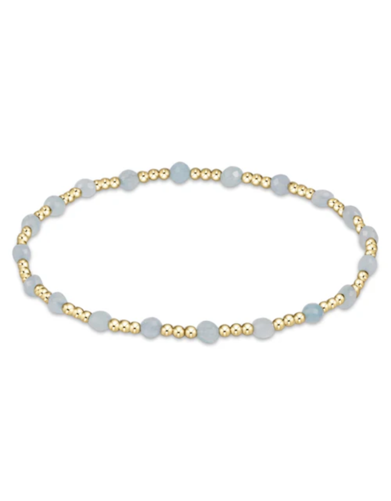 ENEWTON DESIGN Classic Sincerity Pattern 3mm Bead Bracelet in Aquamarine/Gold