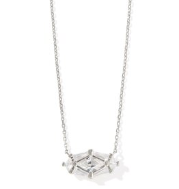 KENDRA SCOTT DESIGN Lindy Rae Elisa Silver Short Pendant Necklace in White Crystal