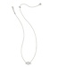 Lindy Rae Elisa Silver Short Pendant Necklace in White Crystal