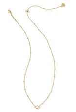 KENDRA SCOTT DESIGN Mini Abbie Gold Satellite Short Pendant Necklace in Ivory Mother-of-Pearl