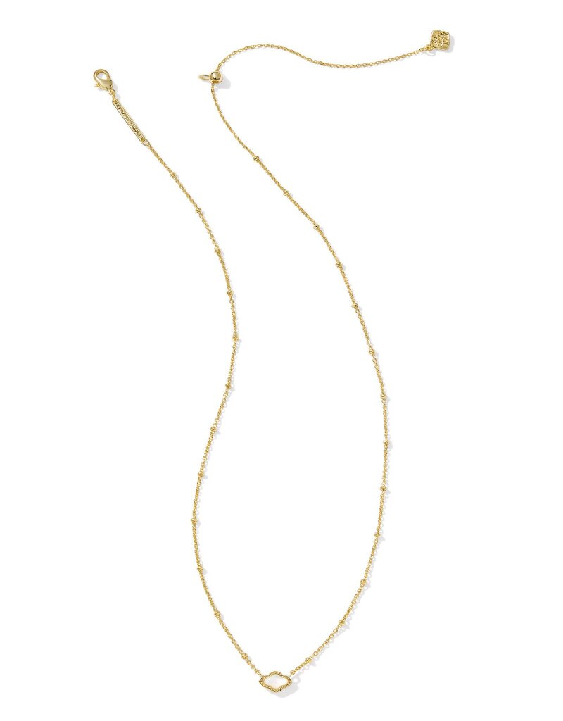KENDRA SCOTT DESIGN Mini Abbie Gold Satellite Short Pendant Necklace in Ivory Mother-of-Pearl