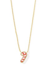 KENDRA SCOTT DESIGN Candy Cane Gold Short Pendant Necklace in Ivory Mother-of-Pearl