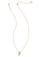 KENDRA SCOTT DESIGN Candy Cane Gold Short Pendant Necklace in Ivory Mother-of-Pearl