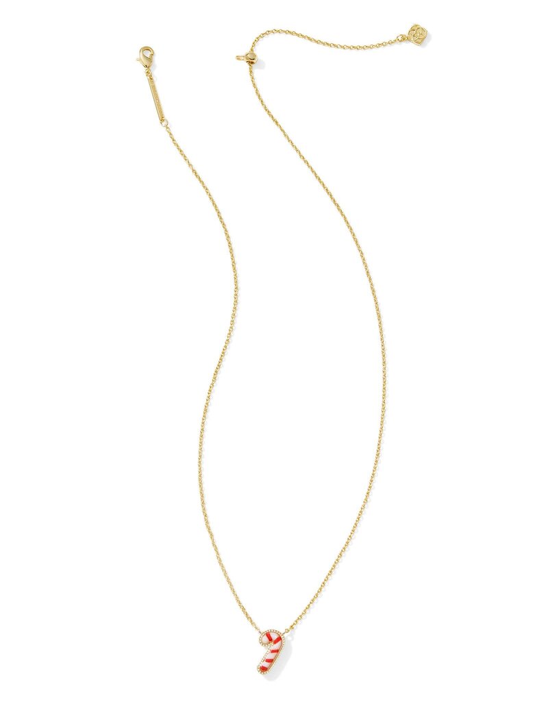 KENDRA SCOTT DESIGN Candy Cane Gold Short Pendant Necklace in Ivory Mother-of-Pearl