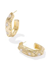 KENDRA SCOTT DESIGN Holland Gold Hoop Earrings in White Crystal