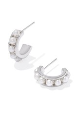 KENDRA SCOTT DESIGN Krista Silver Huggie Earrings in Freshwater Cultured Pearl