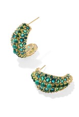 KENDRA SCOTT DESIGN Krista Gold Hoop Earrings in Green Mix