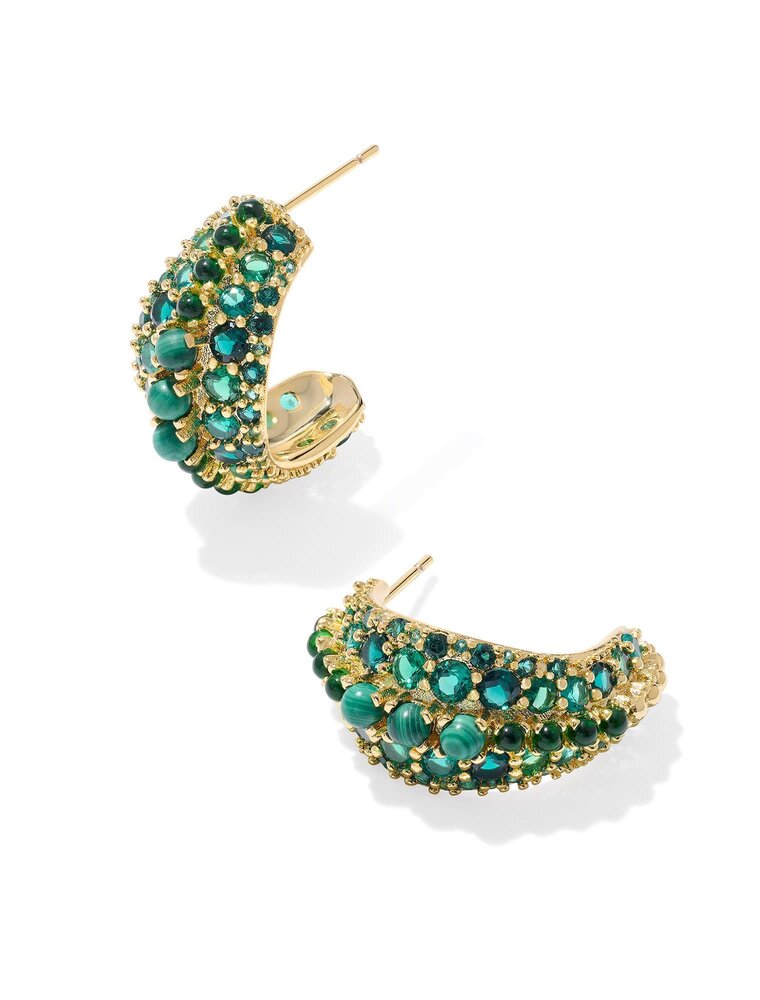KENDRA SCOTT DESIGN Krista Gold Hoop Earrings in Green Mix