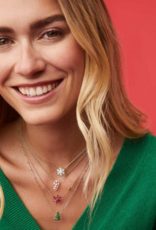 KENDRA SCOTT DESIGN Holiday Tree Gold Short Pendant Necklace in Green Quartzite