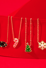 KENDRA SCOTT DESIGN Holiday Tree Gold Short Pendant Necklace in Green Quartzite