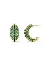 KENDRA SCOTT DESIGN Krista Gold Hoop Earrings in Green Mix