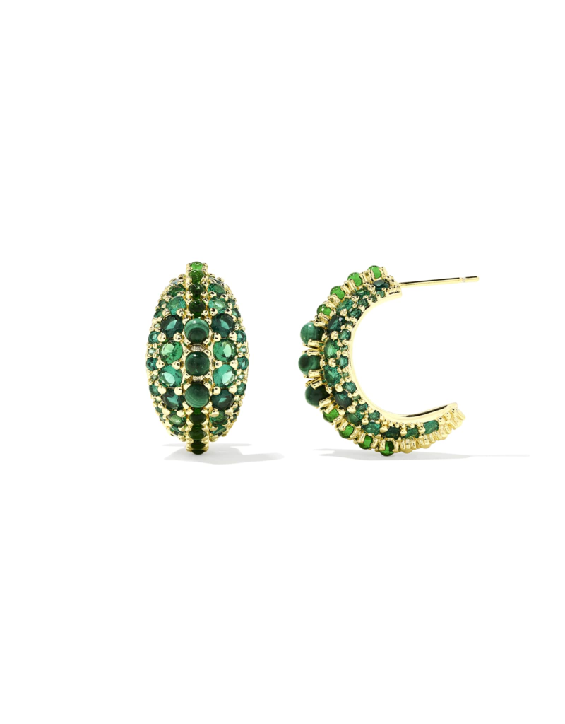 KENDRA SCOTT DESIGN Krista Gold Hoop Earrings in Green Mix