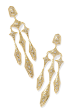 KENDRA SCOTT DESIGN Holland Gold Statement Earrings in White Crystal