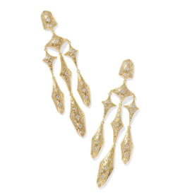 KENDRA SCOTT DESIGN Holland Gold Statement Earrings in White Crystal
