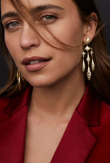 KENDRA SCOTT DESIGN Holland Gold Statement Earrings in White Crystal