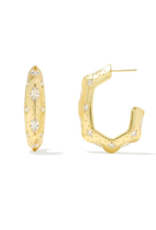 KENDRA SCOTT DESIGN Holland Gold Hoop Earrings in White Crystal