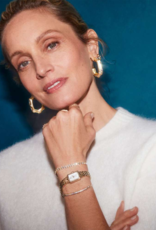 KENDRA SCOTT DESIGN Holland Gold Hoop Earrings in White Crystal