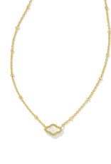 KENDRA SCOTT DESIGN Mini Abbie Gold Satellite Short Pendant Necklace in Ivory Mother-of-Pearl